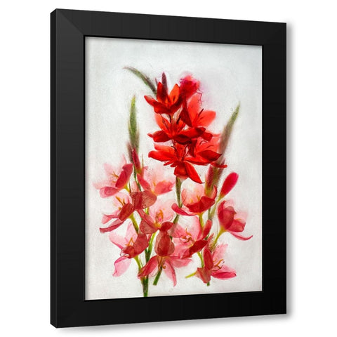 Kaffir lilies in ice Black Modern Wood Framed Art Print by Jaynes Gallery
