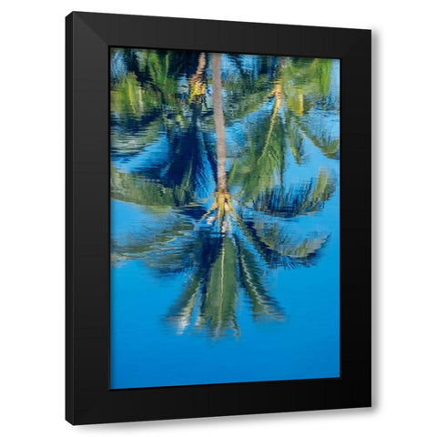 Reflection of palm trees on water Black Modern Wood Framed Art Print by Engelbrecht, Jim