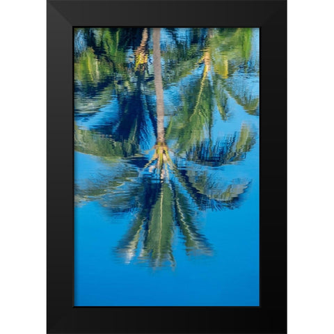 Reflection of palm trees on water Black Modern Wood Framed Art Print by Engelbrecht, Jim