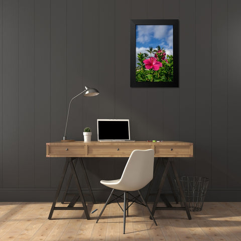 Hibiscus Black Modern Wood Framed Art Print by Engelbrecht, Lisa S.