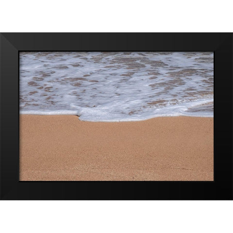 Sea foam on Golden sandy beach Black Modern Wood Framed Art Print by Engelbrecht, Lisa S.