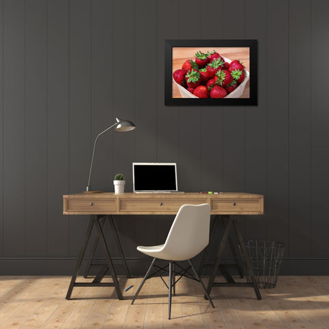 Fresh strawberries Black Modern Wood Framed Art Print by Engelbrecht, Lisa S.