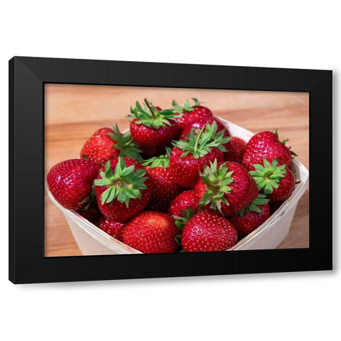 Fresh strawberries Black Modern Wood Framed Art Print with Double Matting by Engelbrecht, Lisa S.