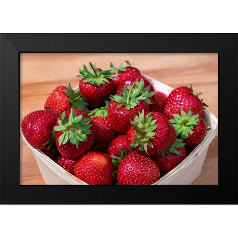 Fresh strawberries Black Modern Wood Framed Art Print by Engelbrecht, Lisa S.