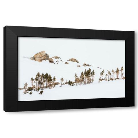 Alpine winter landscape Black Modern Wood Framed Art Print by Archer, Ken