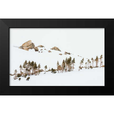 Alpine winter landscape Black Modern Wood Framed Art Print by Archer, Ken