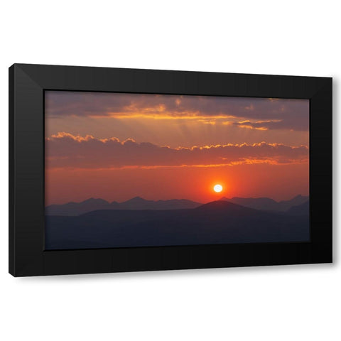 Rocky mountain sunset Black Modern Wood Framed Art Print by Archer, Ken