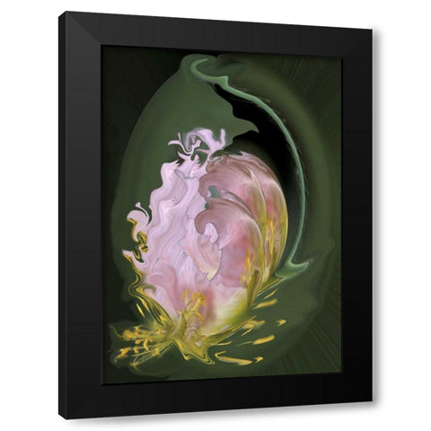Abstract flowers, digitally manipulated Black Modern Wood Framed Art Print with Double Matting by Anon, Ellen