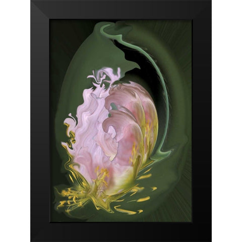 Abstract flowers, digitally manipulated Black Modern Wood Framed Art Print by Anon, Ellen