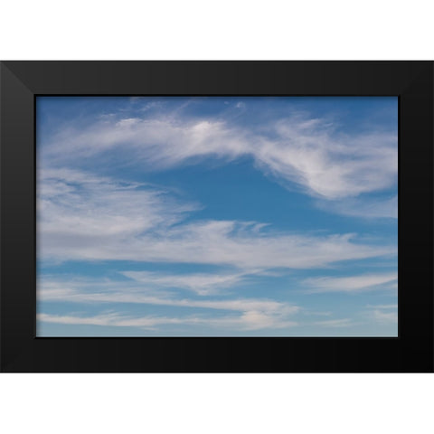 Cumulus clouds in blue sky Black Modern Wood Framed Art Print by Jones, Adam