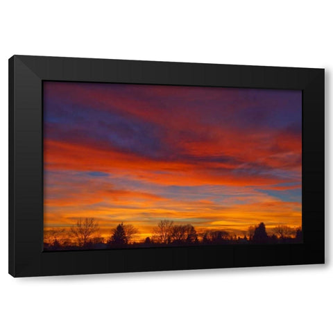 Sky at sunset Black Modern Wood Framed Art Print with Double Matting by Grandmaison, Mike