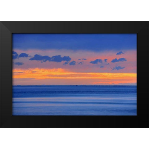 Lake Newell at sunset Black Modern Wood Framed Art Print by Grandmaison, Mike