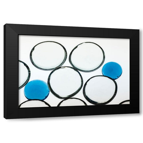 White and Blue glass pebbles with light Black Modern Wood Framed Art Print with Double Matting by Beraldo, Zandina Muench