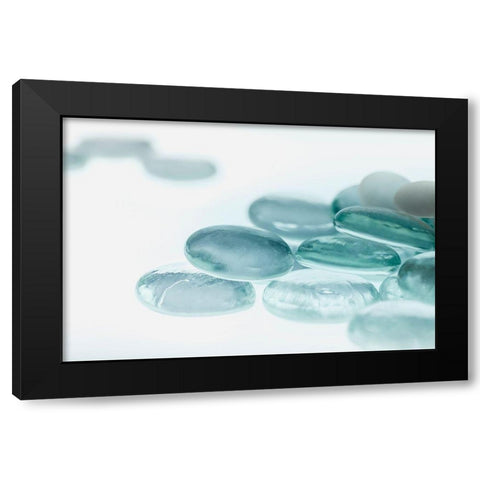 Clear Glass Pebbles with light Black Modern Wood Framed Art Print with Double Matting by Beraldo, Zandina Muench