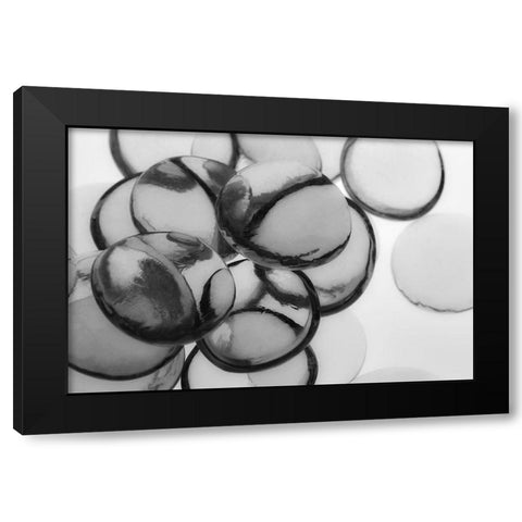 Clear Glass Pebbles with light Black Modern Wood Framed Art Print with Double Matting by Beraldo, Zandina Muench