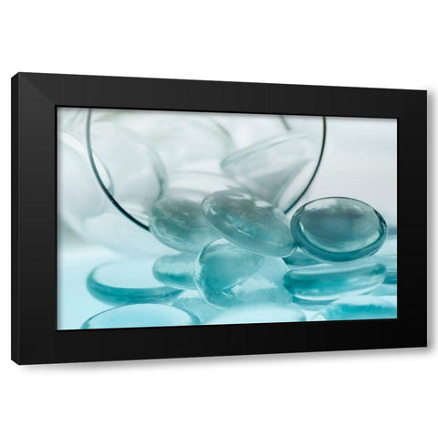 Clear Glass Pebbles with light Black Modern Wood Framed Art Print with Double Matting by Beraldo, Zandina Muench