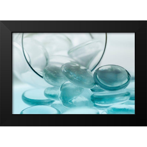 Clear Glass Pebbles with light Black Modern Wood Framed Art Print by Beraldo, Zandina Muench