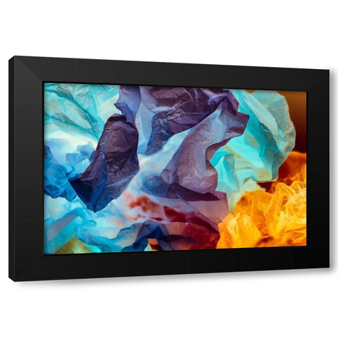Colorful Tissue Paper and Light Black Modern Wood Framed Art Print with Double Matting by Beraldo, Zandina Muench