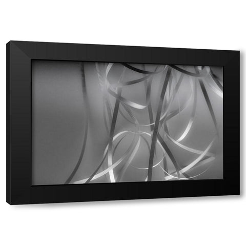 Ribbon and Light Patterns Black Modern Wood Framed Art Print by Beraldo, Zandina Muench