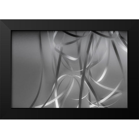 Ribbon and Light Patterns Black Modern Wood Framed Art Print by Beraldo, Zandina Muench
