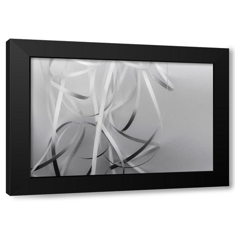 Ribbon and Light Patterns Black Modern Wood Framed Art Print by Beraldo, Zandina Muench
