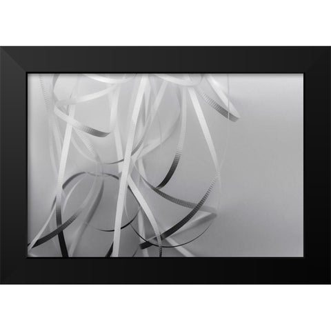 Ribbon and Light Patterns Black Modern Wood Framed Art Print by Beraldo, Zandina Muench