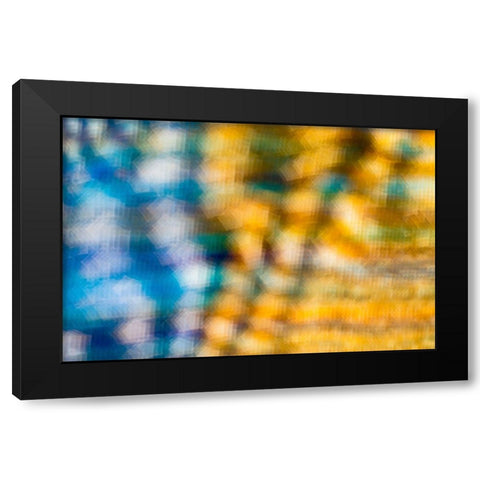 Colorful fabric detail Black Modern Wood Framed Art Print by Muench, Zandria