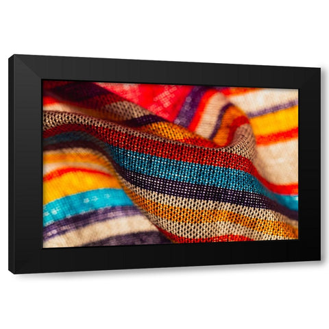 Colorful fabric detail Black Modern Wood Framed Art Print with Double Matting by Muench, Zandria