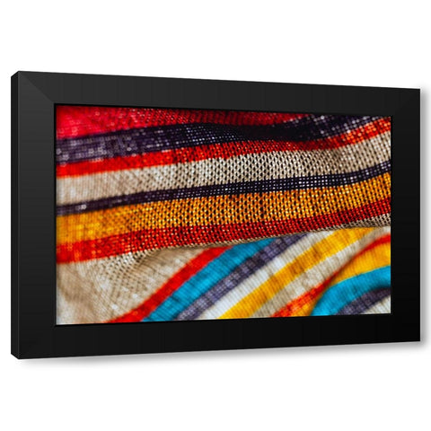 Colorful fabric detail Black Modern Wood Framed Art Print by Muench, Zandria