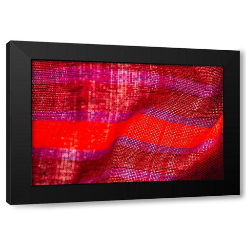 Colorful fabric detail Black Modern Wood Framed Art Print by Muench, Zandria