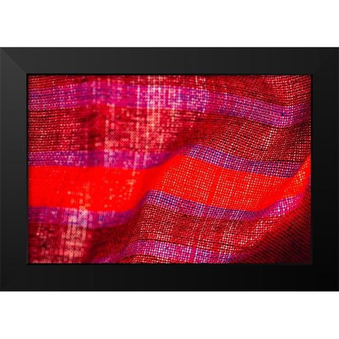 Colorful fabric detail Black Modern Wood Framed Art Print by Muench, Zandria