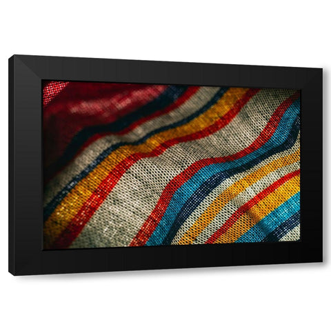 Colorful fabric detail Black Modern Wood Framed Art Print with Double Matting by Muench, Zandria
