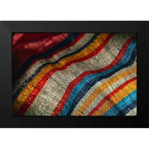 Colorful fabric detail Black Modern Wood Framed Art Print by Muench, Zandria