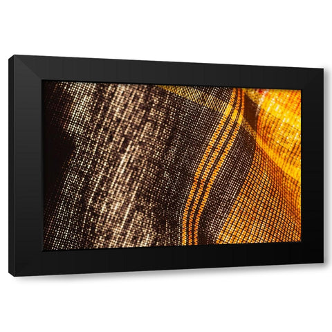 Colorful fabric detail Black Modern Wood Framed Art Print by Muench, Zandria
