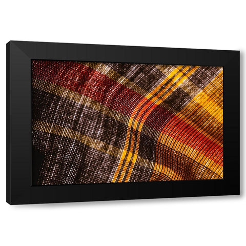 Colorful fabric detail Black Modern Wood Framed Art Print with Double Matting by Muench, Zandria