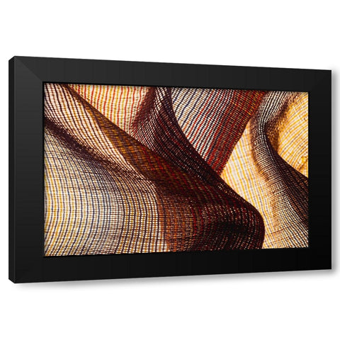 Colorful fabric detail Black Modern Wood Framed Art Print with Double Matting by Muench, Zandria