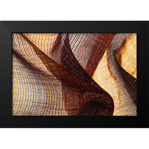 Colorful fabric detail Black Modern Wood Framed Art Print by Muench, Zandria