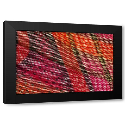 Colorful fabric detail Black Modern Wood Framed Art Print with Double Matting by Muench, Zandria