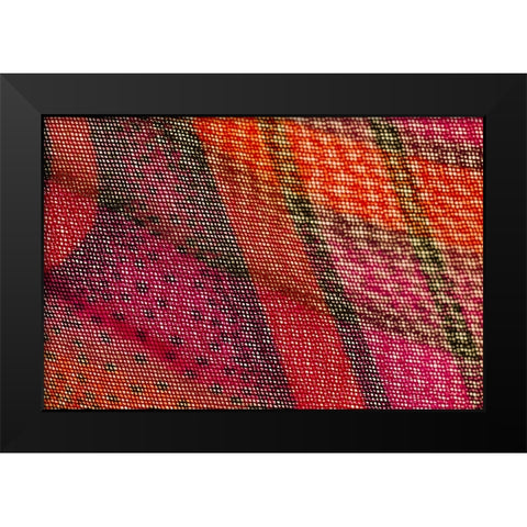 Colorful fabric detail Black Modern Wood Framed Art Print by Muench, Zandria