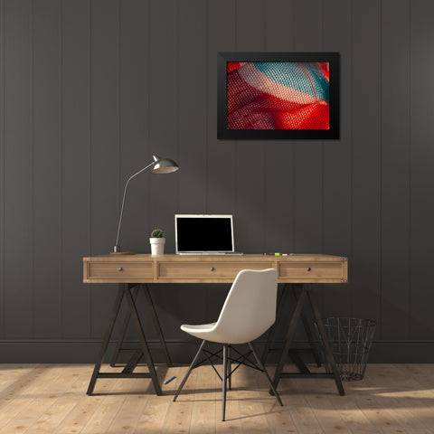 Colorful fabric detail Black Modern Wood Framed Art Print by Muench, Zandria