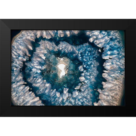 Sliced rock crystals Black Modern Wood Framed Art Print by Muench, Zandria