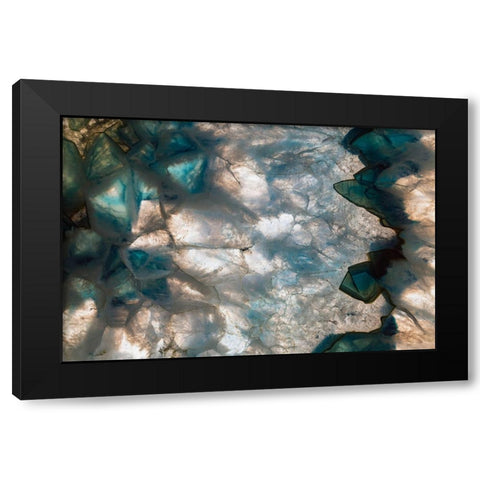 Sliced rock crystals Black Modern Wood Framed Art Print by Muench, Zandria