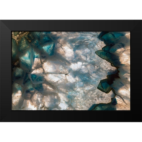 Sliced rock crystals Black Modern Wood Framed Art Print by Muench, Zandria