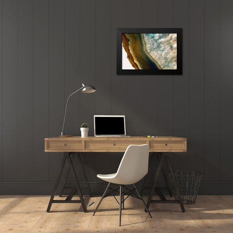 Sliced rock crystals Black Modern Wood Framed Art Print by Muench, Zandria