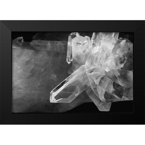 Quartz crystals Black Modern Wood Framed Art Print by Muench, Zandria