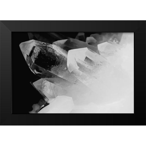 Quartz crystals Black Modern Wood Framed Art Print by Muench, Zandria