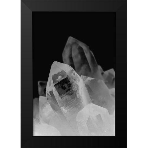 Quartz crystals Black Modern Wood Framed Art Print by Muench, Zandria