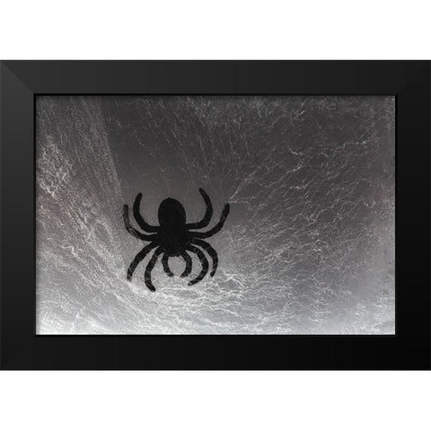 Spider on web Black Modern Wood Framed Art Print by Muench, Zandria