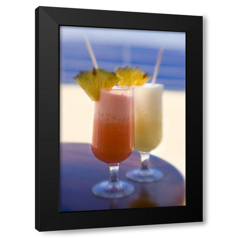 French Polynesia Tropical drinks with garnish Black Modern Wood Framed Art Print with Double Matting by Kaveney, Wendy