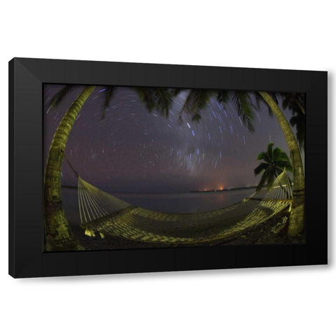 Cook Islands, Aitutaki Night sky in the tropics Black Modern Wood Framed Art Print with Double Matting by Anon, Josh